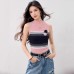 Fashion Floral Print High Neck Sleeveless Ice Silk Crop Top Sweet amp Spicy Tank Top
