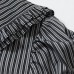 Striped Bubble Sleeve Doll Neck Short Sleeve Striped Bubble Sleeve Doll Neck Short Sleeve