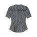 Striped Bubble Sleeve Doll Neck Short Sleeve Striped Bubble Sleeve Doll Neck Short Sleeve