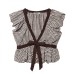 Balloon shaped small checkered bow top