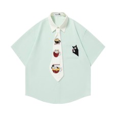 Embroidered Tie Short Sleeve Embroidered Tie Short Sleeve