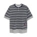 Splicing fake two striped short sleeves