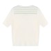 Silk Knit Loose Shoulder Drape Fake Two-Piece Short Sleeve Top for Women