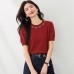 Commute Beaded Round Neck Knit Top for Women, Stylish and Elegant Casual Slim Fit Upperwear Commute Beaded Round Neck Knit Top for Women, Stylish and Elegant Casual Slim Fit Upperwear