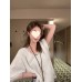Feel Soft Drape Skin-Friendly Design with Lash Lace Trim Accent V-Neck Casual Top