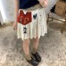 Ballet-Inspired Embroidered Waistband White Pleated Skirt with Unique Design