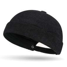 Solid color coarse corduroy melon skin hat