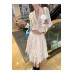 Fashionable VC South French Crochet Lace Knit Two-piece Set, Hollow-out Embroidered Design Casual Wear