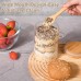 Round glass sealed jar with spoon
