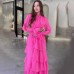 New spliced snow and wind high neck dress with a semi ruffled edge design