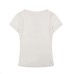 Women's Striped Crewneck Print Button-Decorated Short Sleeve Top Wholesale