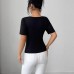 Solid Color Off-Shoulder Metal Buckle Faux Two-Piece Sleeveless Top for Women