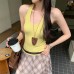 Ribbed V-Neck Pink Sleeveless Inner Layer Tank Top