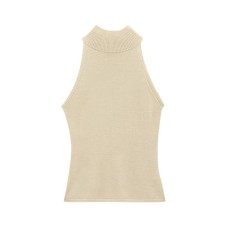 Elegant Fitted Off-the-Shoulder High Neck Sleeveless Top for Women Elegant Fitted Off-the-Shoulder High Neck Sleeveless Top for Women