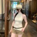 Elegant Fitted Off-the-Shoulder High Neck Sleeveless Top for Women