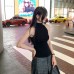 Elegant Fitted Off-the-Shoulder High Neck Sleeveless Top for Women