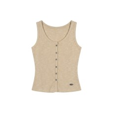 Open Front U-Neck Sleeveless Top Simple and Versatile Inner or Outer Wear