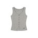 Open Front U-Neck Sleeveless Top Simple and Versatile Inner or Outer Wear