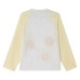 Fruit Print Cap Sleeve V-Neck Cover-Up, Loose Slimming Color-Blocking Sun Protection Long Sleeve Top