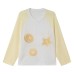 Fruit Print Cap Sleeve V-Neck Cover-Up, Loose Slimming Color-Blocking Sun Protection Long Sleeve Top