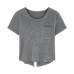 Back Split Unique Styling Round Neck Short Sleeve Knit Top