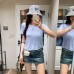 Back Split Unique Styling Round Neck Short Sleeve Knit Top