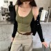 Style Buttoned U-Neck Sleeveless Tank Top Innerwear