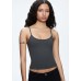 Soft Stretchy Crop Top with Thin Straps, Bodycon Fit Soft Stretchy Crop Top with Thin Straps, Bodycon Fit