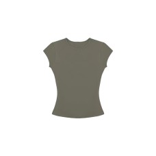 Tankair Soft Touch Stretchy Fitted Workout Crop Top with Cap Sleeves,