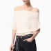 Smart Feel Pure Desire Multi-Way Wear Ribbed Knit Short Sleeve Minimalist Casual Loose Top for Women