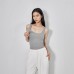 Kardashian-Inspired Casual Sporty Knit Elastic Ribbed Tank Top