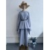 ComfortableCasual Autumn Solid Color Waist-Cinching Long Sleeve Batwing Top Set ComfortableCasual Autumn Solid Color Waist-Cinching Long Sleeve Batwing Top Set