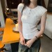 Round Neck Knit Top Women's Slim Fit Lightweight Hollow Out Top