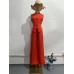 Sleeveless Plus Size Eye-Catching Wide-Leg Two-Piece Set Suit Combination Loose Orange Tangerine Red Sleeveless Plus Size Eye-Catching Wide-Leg Two-Piece Set Suit Combination Loose Orange Tangerine Red