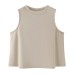 Round neck sleeveless top