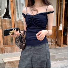 Plaid Spliced Strapless One-Shoulder Crop Top Plaid Spliced Strapless One-Shoulder Crop Top