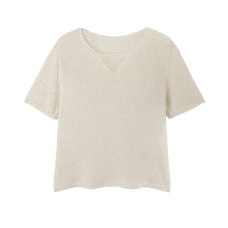 Style Elegant V-Neck Short Sleeve Knit Top Style Elegant V-Neck Short Sleeve Knit Top