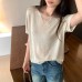 Style Elegant V-Neck Short Sleeve Knit Top Style Elegant V-Neck Short Sleeve Knit Top