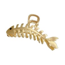 Metal fishbone hair clip