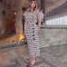 Casual Dress Style V-Neck Long Dress Elegant Fashion Design