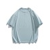 Simple Solid Color Basic Loose Fit Crew Neck Casual Short Sleeve