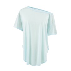 Slant neck short sleeved top for women