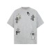 Cross sticker embroidered short sleeved pure cotton