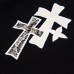 Cross sticker embroidered short sleeved pure cotton