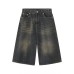 Casual Solid Color Deep Blue Denim