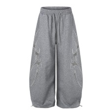 Hot stamping wide leg curved knife pants Hot stamping wide leg curved knife pants