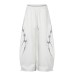 Hot stamping wide leg curved knife pants