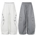 Hot stamping wide leg curved knife pants