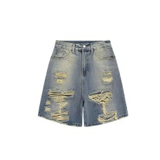 Unisex Denim Shorts, StraightShort Pants