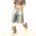 Unisex Denim Shorts, StraightShort Pants